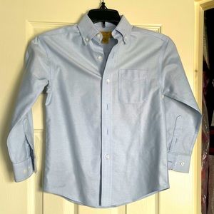 Basic blue formal long sleeve shirt
